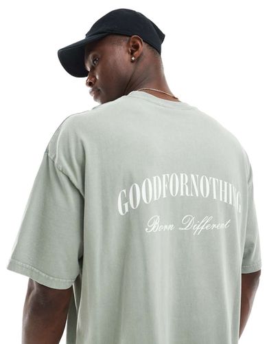 T-shirt oversize ardesia con logo - Good For Nothing - Modalova