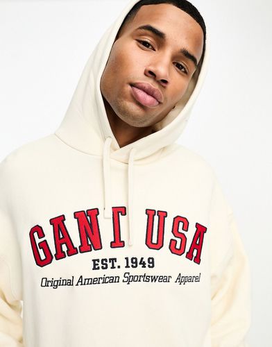USA - Felpa con cappuccio color crema comoda con logo - Gant - Modalova