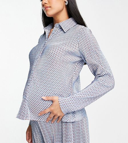Glamorous Maternity - Camicia comoda plissé blu a pois in coordinato - Glamorous Bloom - Modalova