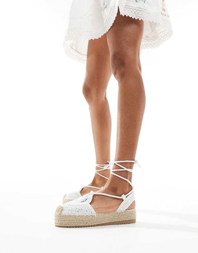 Espadrilles basse all'uncinetto crema - Glamorous - Modalova