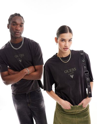 Originals - T-shirt unisex nera con logo stampato - Guess - Modalova