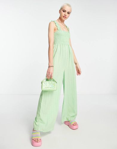 Tuta jumpsuit comoda mela a fondo ampio con bustino arricciato - Daisy Street - Modalova