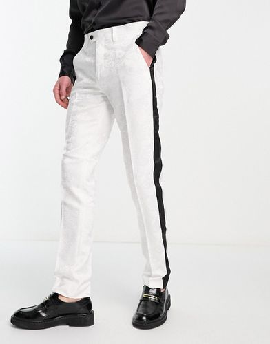 Pantaloni da abito stile smoking skinny in pizzo con pannello a contrasto - Devils Advocate - Modalova