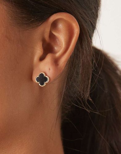 Boucles d'oreilles trèfle - Noir et - Designb London - Modalova