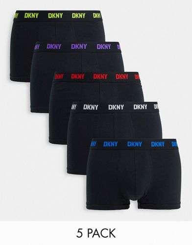 Scottsdale - Confezione da 5 boxer aderenti neri con cuciture a contrasto - DKNY - Modalova
