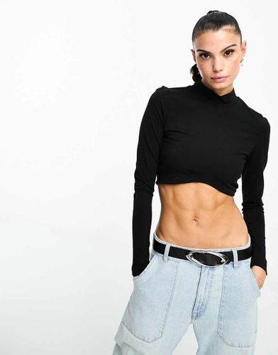 Lizzie - Crop top a maniche lunghe accollato - Dr Denim - Modalova