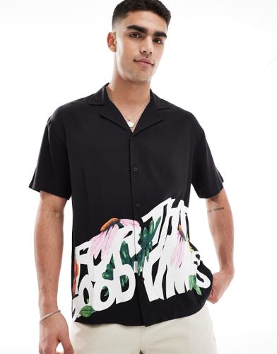 Madi - Chemise décontractée à manches courtes avec motif fleurs et inscription Good Times » - Dr Denim - Modalova