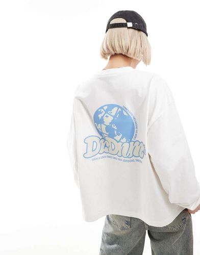 Dr. Denim - Maglietta a maniche lunghe oversize sporco con stampa sulla schiena - Dr Denim - Modalova