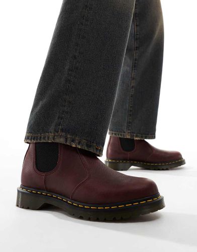 Dr. Martens - 2976 - Stivaletti Chelsea bordeaux con interno in pelliccia - Dr Martens - Modalova