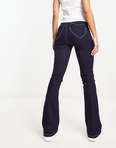 DTT - Bianca - Jeans a fondo ampio stile disco a vita alta con tasche a cuore - Don't Think Twice - Modalova