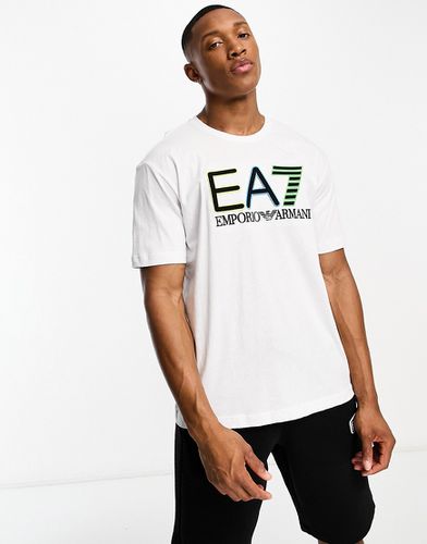 Emporio Armani - - T-shirt bianca con logo ricamato - EA7 - Modalova