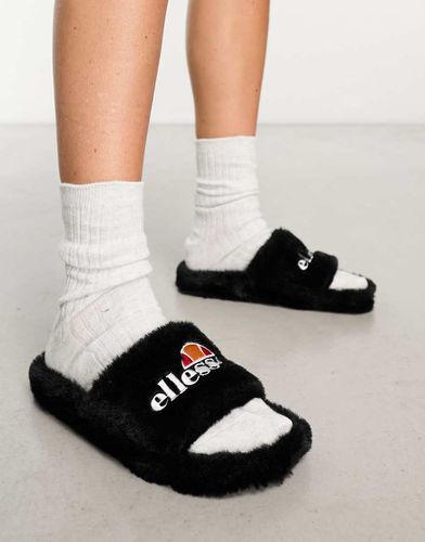 Filippo - Pantofole sliders in pelliccia sintetica nera - ellesse - Modalova