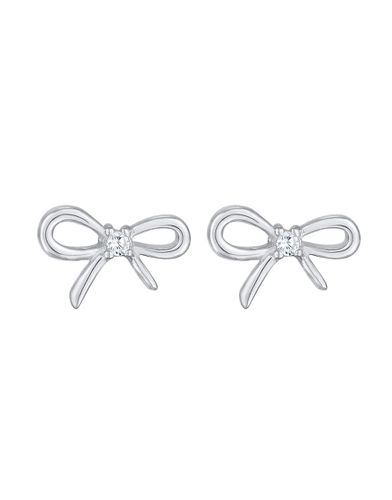 Ladies - Orecchini a bottone in sterling 925 con design a forma di fiocco e cristalli in zirconia cubica - Elli - Modalova