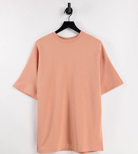 Esclusiva - T-shirt felpata oversize unisex in cotone color corallo - ORANGE - Selected - Modalova