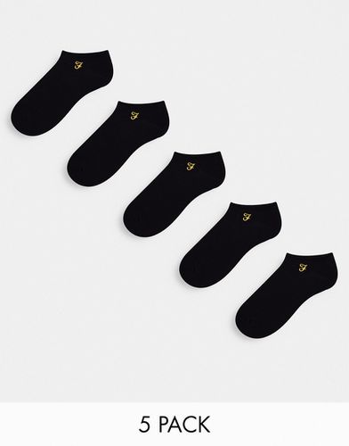Confezione da 5 paia di calzini sportivi neri - Farah - Modalova