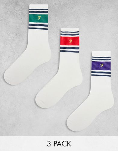 Destri - Confezione da 3 paia di calzini sportivi bianchi - Farah - Modalova