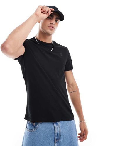 FCUK - T-shirt nera con logo sul petto - French Connection Mens - Modalova