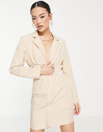 Vestito blazer beige con dettaglio a corsetto - Femme Luxe - Modalova