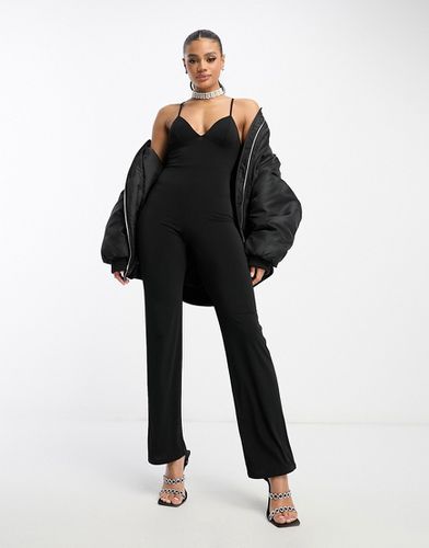 The Label - Tuta jumpsuit nera con scollo profondo - First Distraction - Modalova