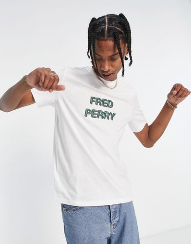 T-shirt bianca con grafica del logo - Fred Perry - Modalova