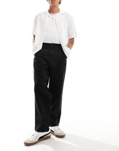 Pantaloni dritti neri in twill - Fred Perry - Modalova