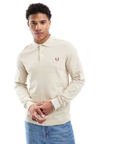 Polo a maniche lunghe color beige chiaro - Fred Perry - Modalova