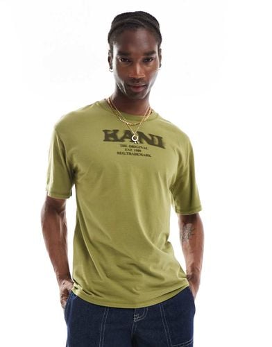 T-shirt color oliva stile rétro con logo - Karl Kani - Modalova