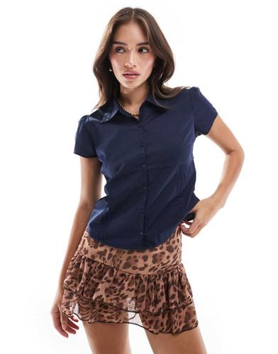 Camicia aderente a maniche corte nera - Hollister - Modalova