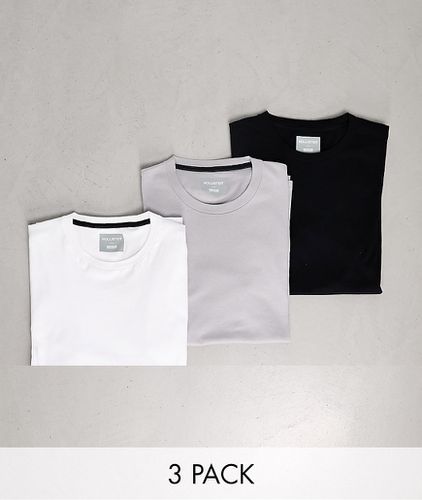 Confezione da 3 T-shirt slim girocollo con logo piccolo bianca/grigia/blu navy - Hollister - Modalova