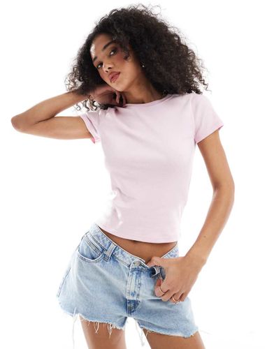 T-shirt côtelé à manches courtes - Hollister - Modalova