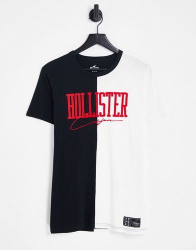 T-shirt colorblock bianca e grigia con logo stile college - Hollister - Modalova