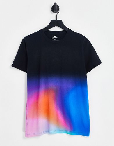 T-shirt a maniche corte con logo e lavaggio stile nuvola, colore blu - Hollister - Modalova
