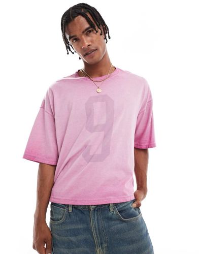 T-shirt ample à motif universitaire en jersey - délavé - Hollister - Modalova