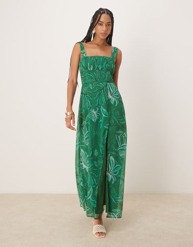 Robe corset longue à imprimé palmiers - Hope & Ivy - Modalova