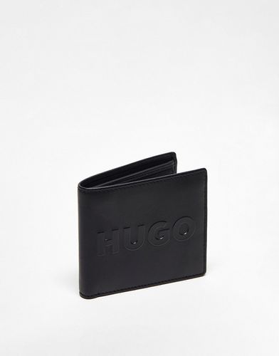 HUGO - Tyler - Portafogli a libro in pelle nera con logo e tasca per monete - Hugo Red - Modalova