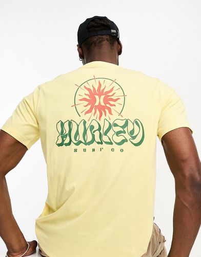 T-shirt gialla con stampa cosmica sul retro - Hurley - Modalova