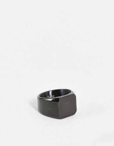 Anello con sigillo rettangolare in acciaio inossidabile - Icon Brand - Modalova