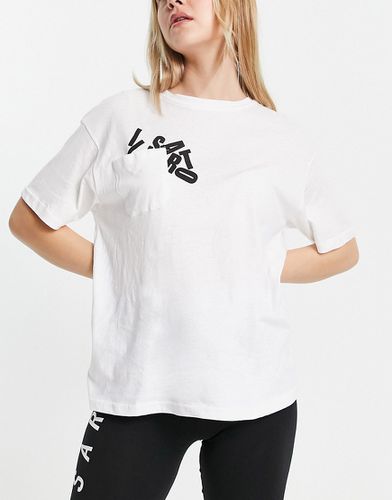 T-shirt oversize bianca con logo scomposto - Il Sarto - Modalova