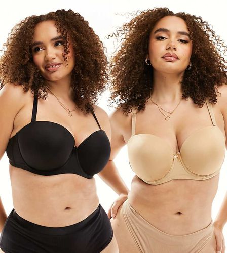 Ivory Rose Curve - Confezione da 2 reggiseni senza spalline beige e nero - Ivory Rose Lingerie - Modalova