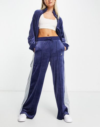 Flight - Pantaloni in velluto blu mezzanotte con zip - Jordan - Modalova