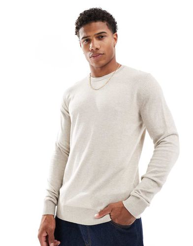 Jack and Jones - Maglione girocollo beige a maglia fine - Jack & Jones - Modalova