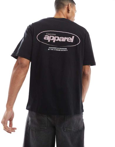 T-shirt oversize nera con stampa "Apparel" sul retro - Jack & Jones - Modalova