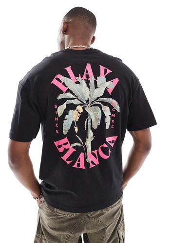 T-shirt oversize nera con stampa "Playa Blanca" sul retro - Jack & Jones - Modalova