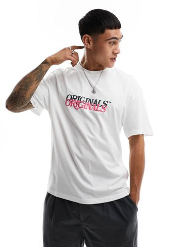 T-shirt oversize bianca con stampa "Originals" - Jack & Jones - Modalova
