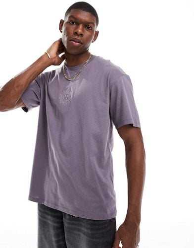 T-shirt oversize viola con sole ricamato - Jack & Jones - Modalova