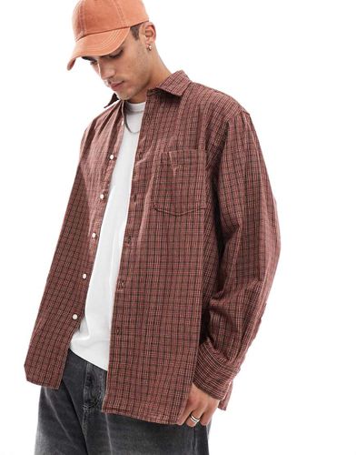 Camicia oversize in cotone color ruggine a quadri - Jack & Jones - Modalova