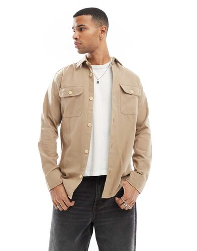 Camicia giacca beige in flanella - Jack & Jones - Modalova