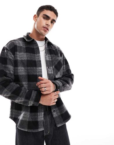 Camicia giacca pesante spazzolata scuro a quadri - Jack & Jones - Modalova