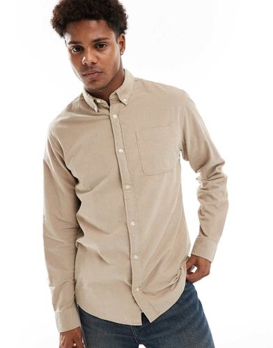 Camicia in tessuto a coste beige - Jack & Jones - Modalova