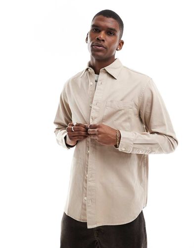 Camicia pesante in twill beige - Jack & Jones - Modalova